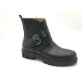 Ladies Ankle Zipper & Buckle Low Heel Boots